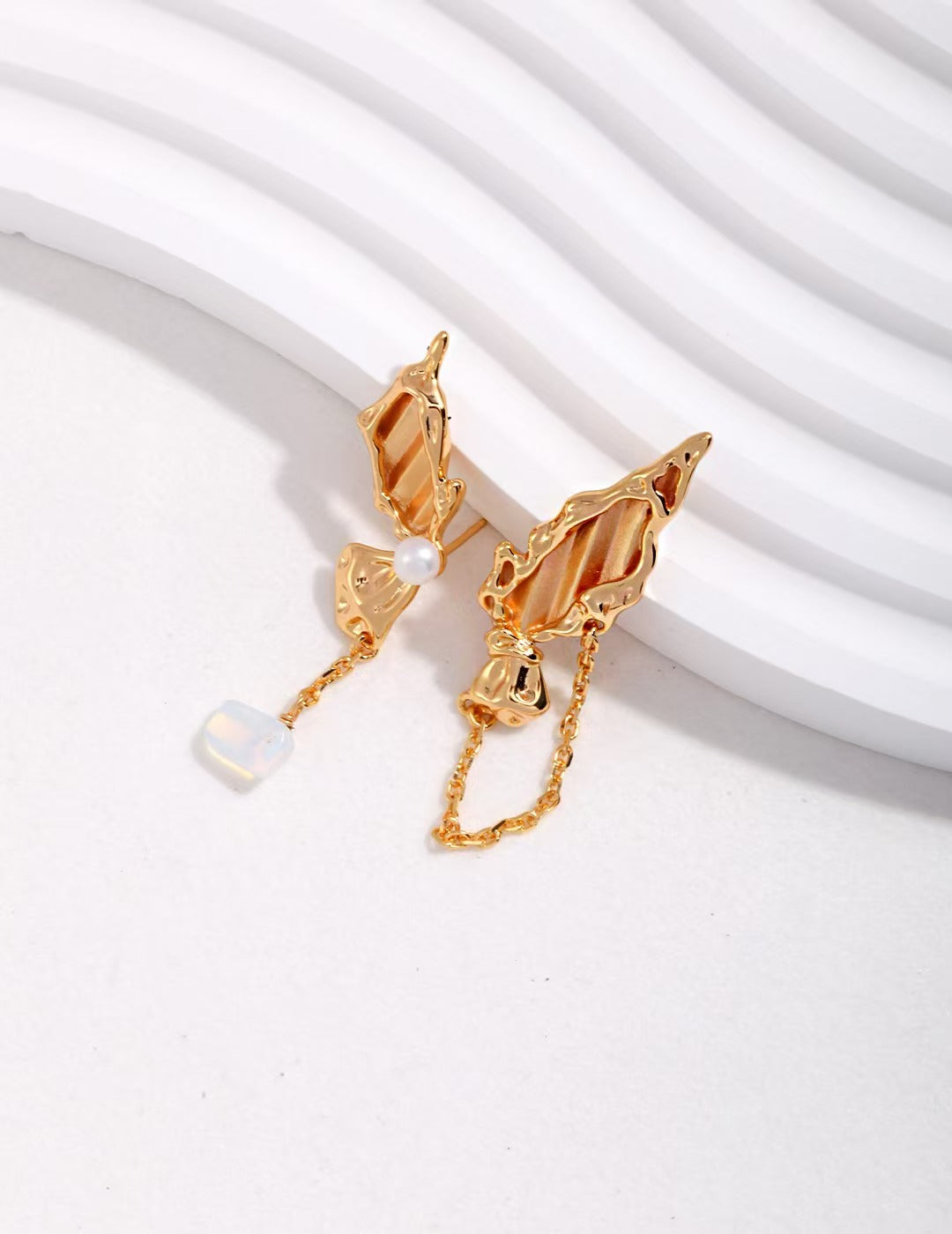 Irregular Sculpted Butterfly Hoop Earrings