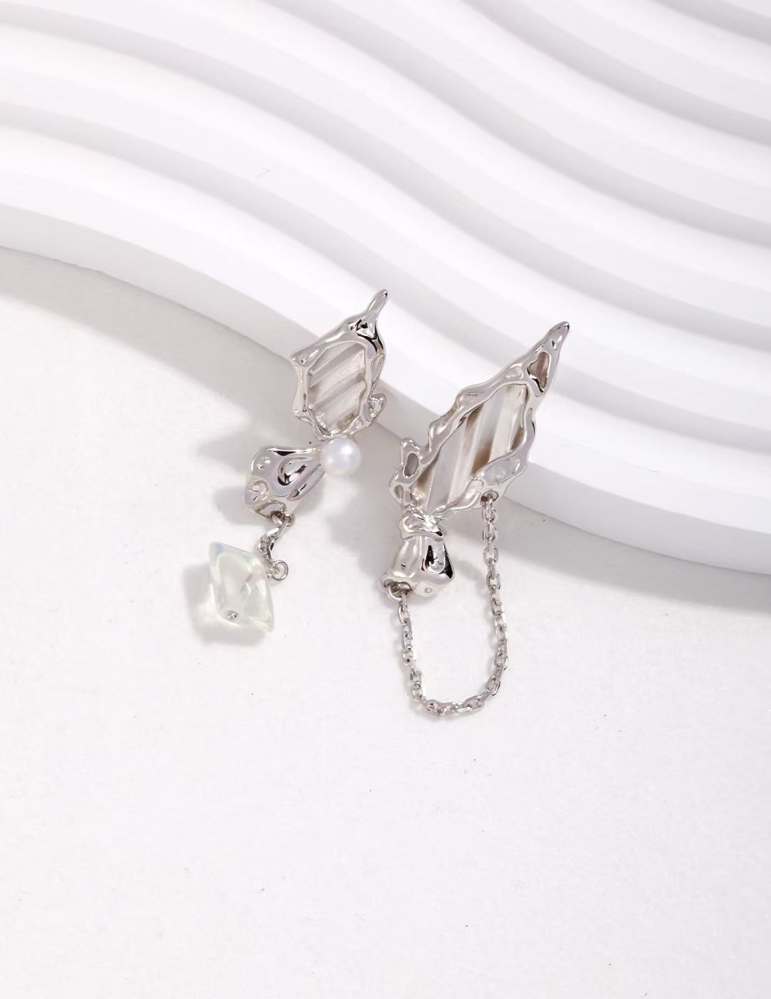 Irregular Sculpted Butterfly Hoop Earrings