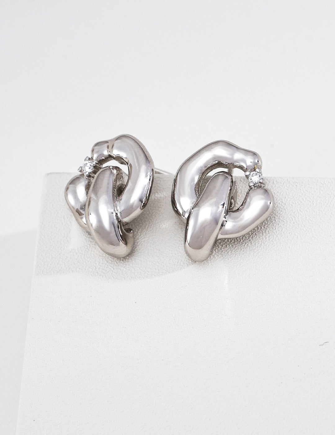 Interlocking Eternity Halo Earrings