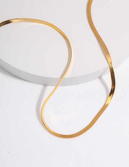 Parisian Chic Sculptural Chain Necklace in 18K Gold over S925 Silver