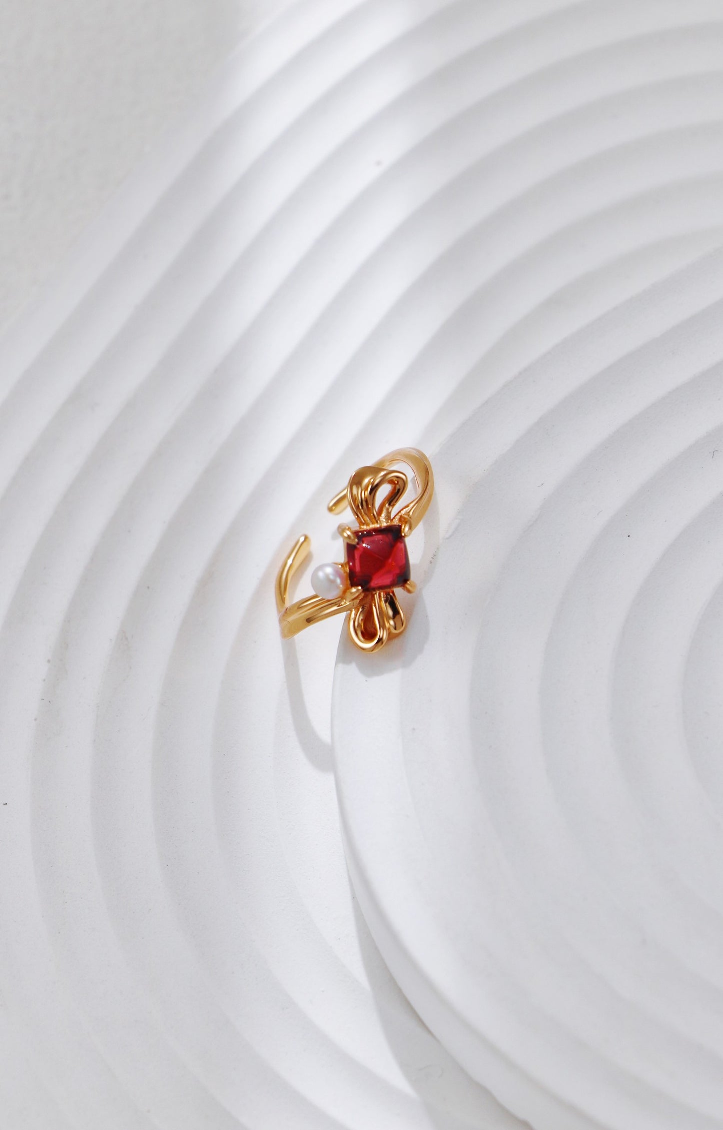 Sugarloaf Garnet Velvet Solitaire Ring