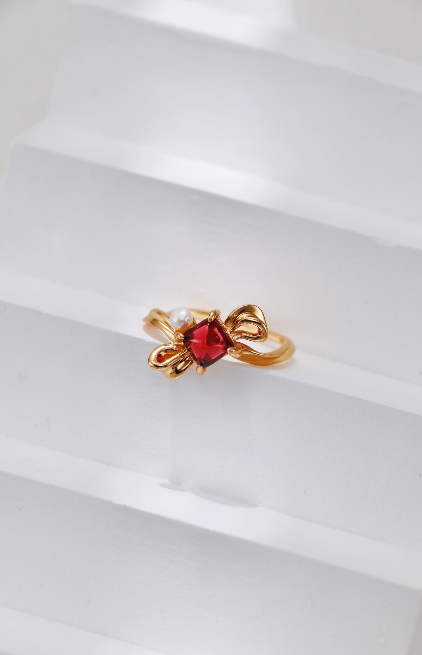 Sugarloaf Garnet Velvet Solitaire Ring