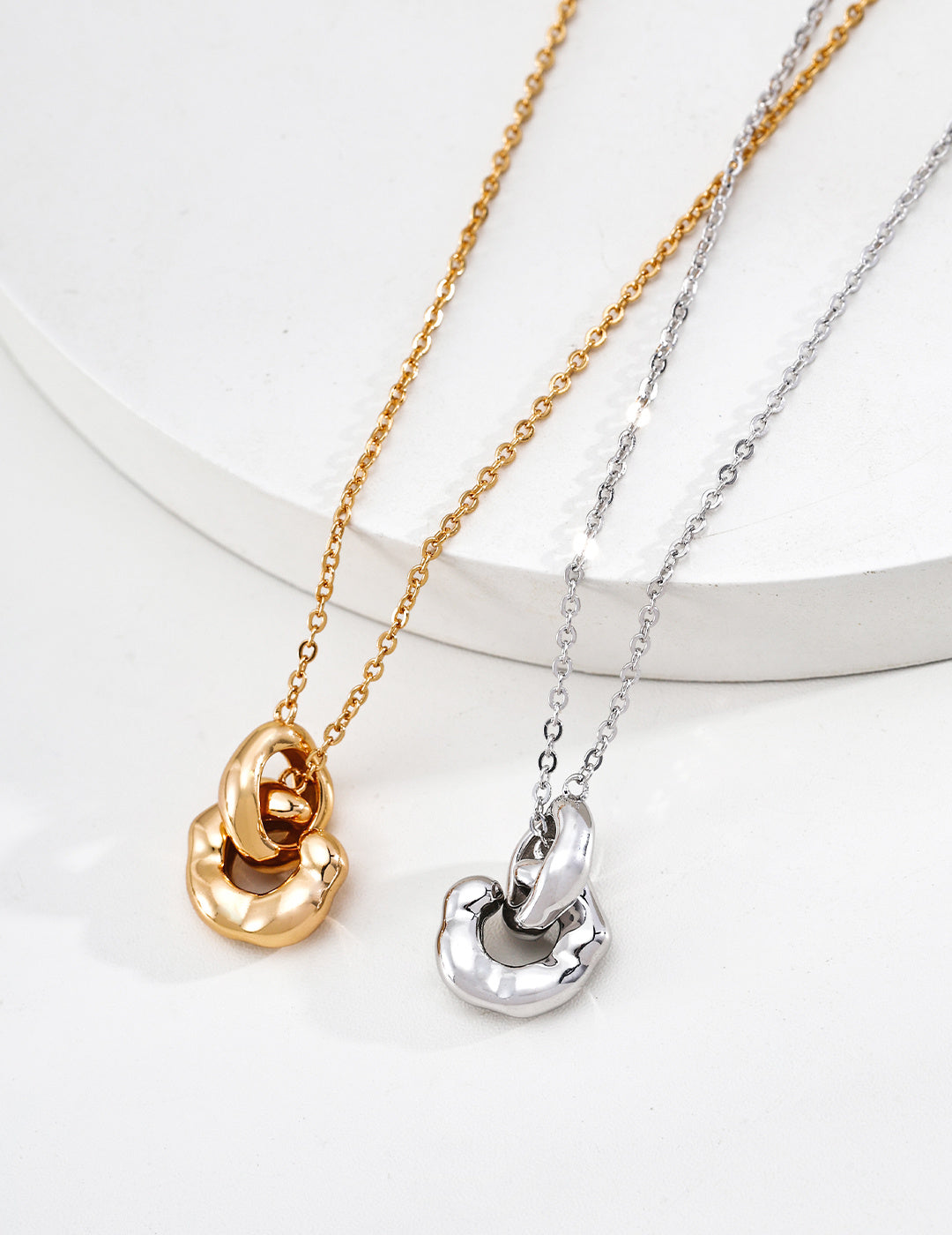 Interlocking Eternity Halo Necklace