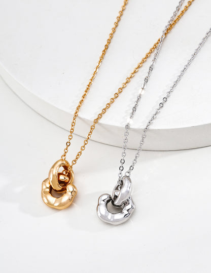 Interlocking Eternity Halo Necklace