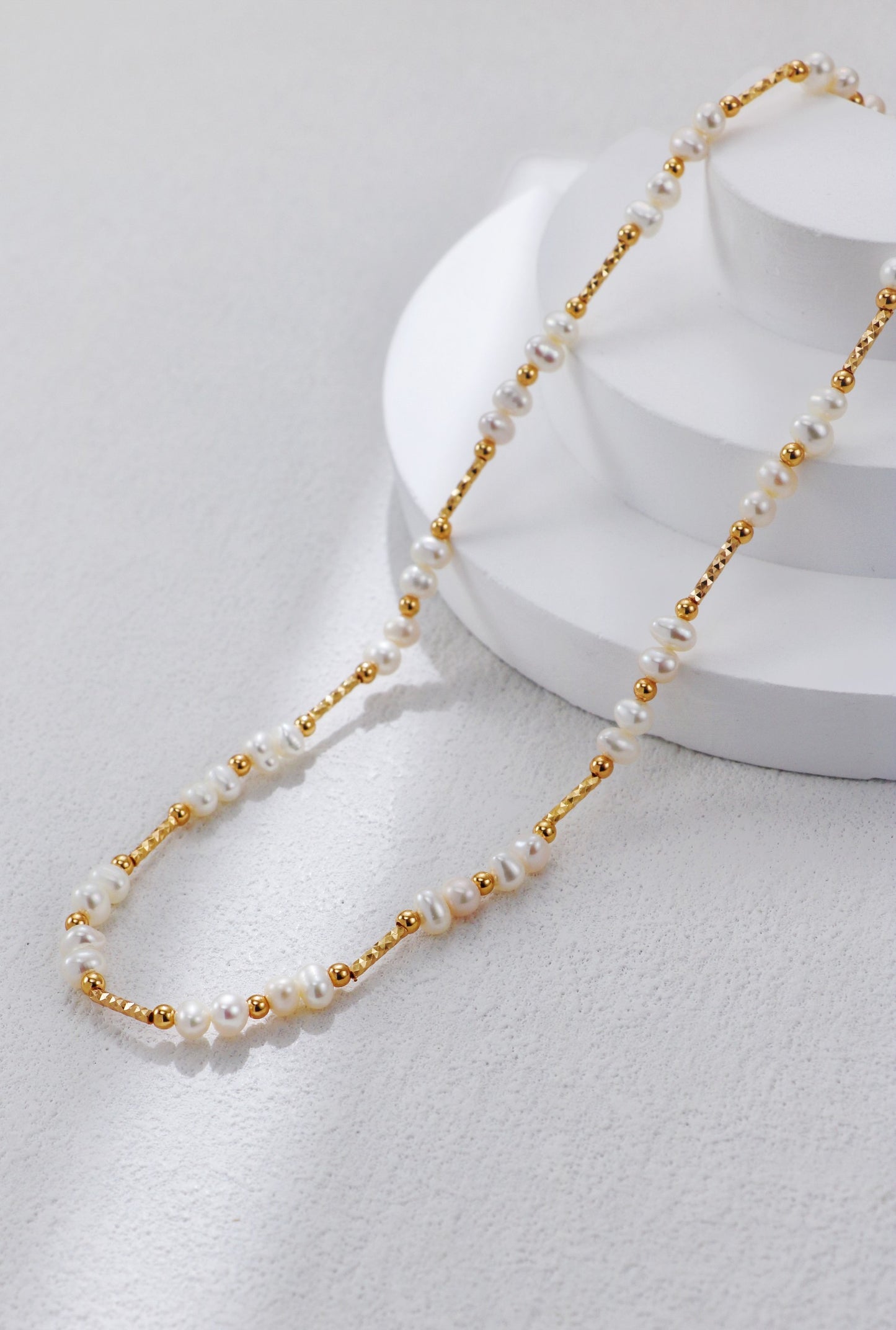 Garnet & Pearl Luminary Drop Necklace