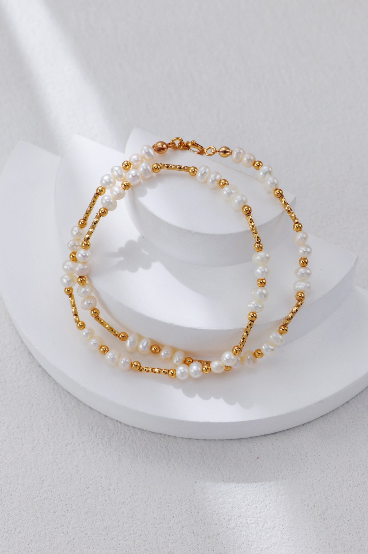 Garnet & Pearl Luminary Drop Necklace