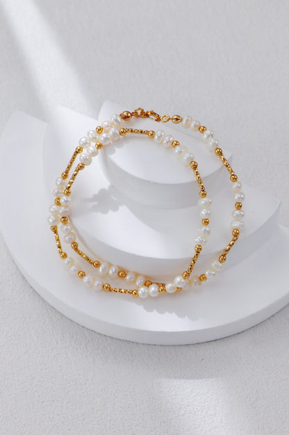 Garnet & Pearl Luminary Drop Necklace