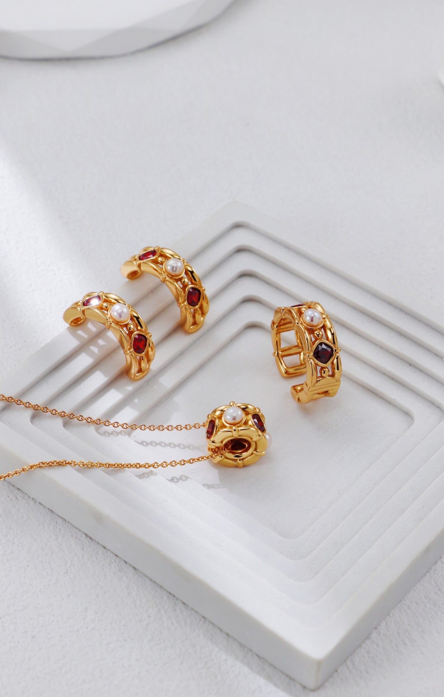 Garnet Ruby Solitaire Ring