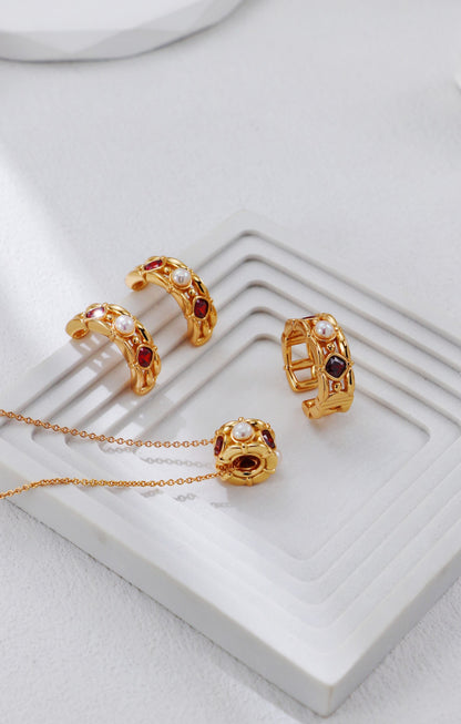 Garnet Ruby Solitaire Ring
