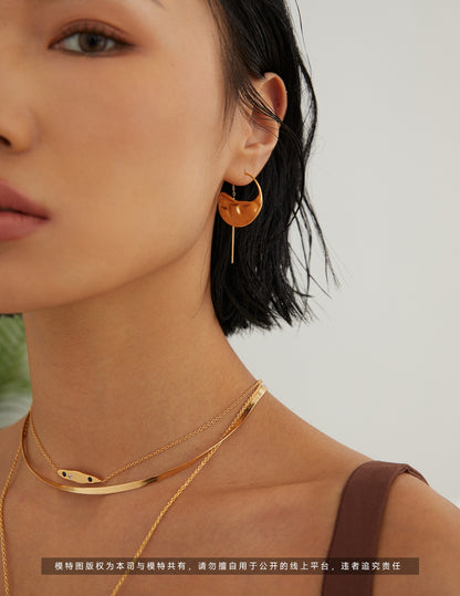 Parisian Chic Sculptural Chain Necklace in 18K Gold over S925 Silver